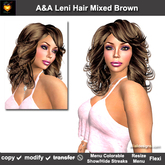 A&A Leni Hair Mixed Brown (Special Color). Shoulder length wavy womens hair, menu show/hide/color streaks