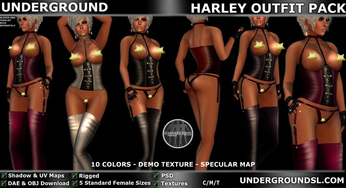 [UG MESH] HARLEY OUTFIT PACK