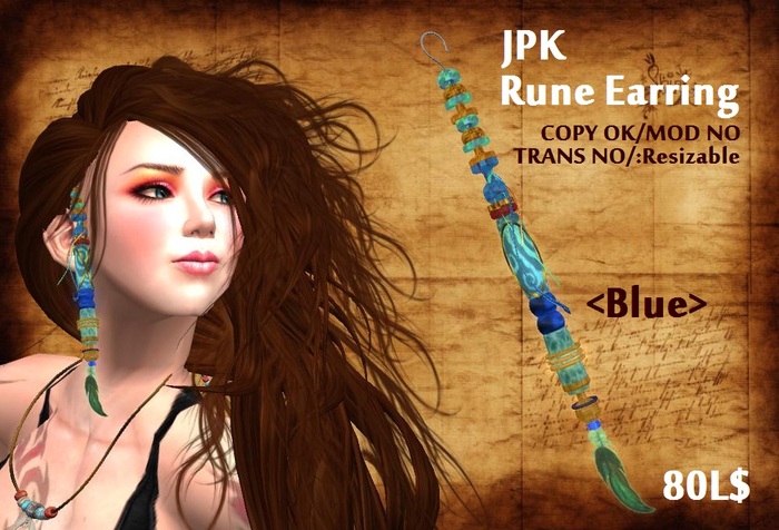 **JPK Rune Earring (Blue) BOX