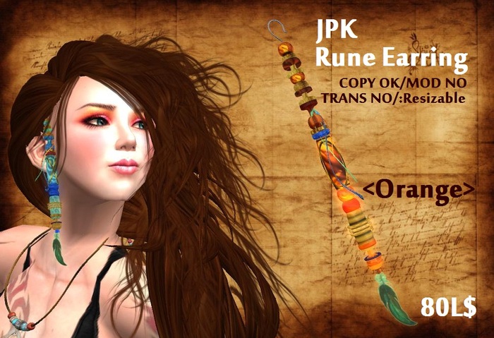 **JPK Rune Earring (Orange) BOX