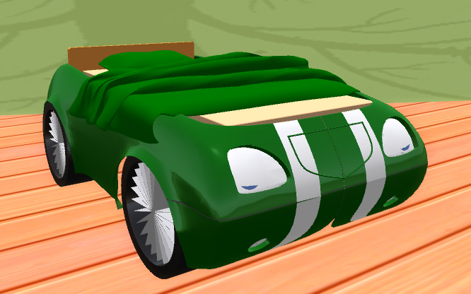 WhatNot Blue Car Bed
