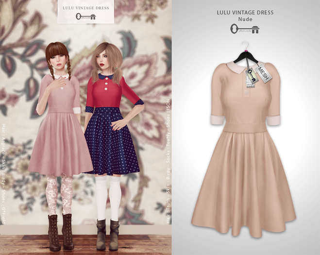  The Secret Store - Lulu Vintage Dress - Nude 