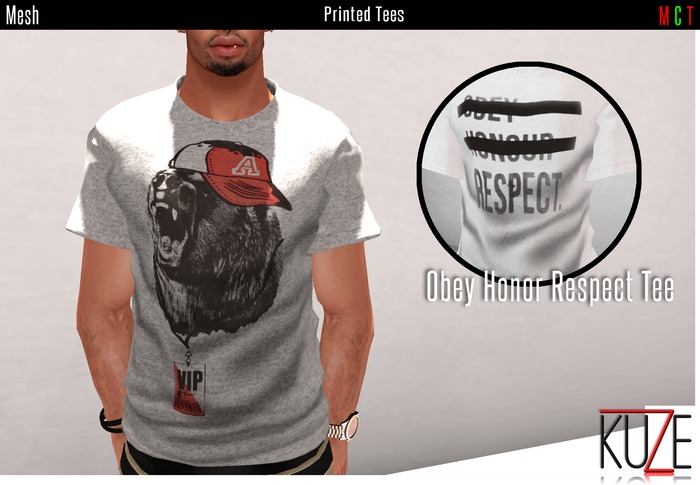 .kuZe. Obey Honor Respect Tee