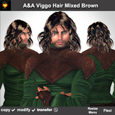 A&A Viggo Hair Mixed Brown (FUNCTIONAL DEMO). Medium length curly messy hairstyle