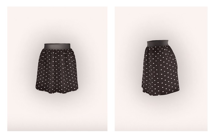 {FO*FUN}Dot skirt (dark brown)
