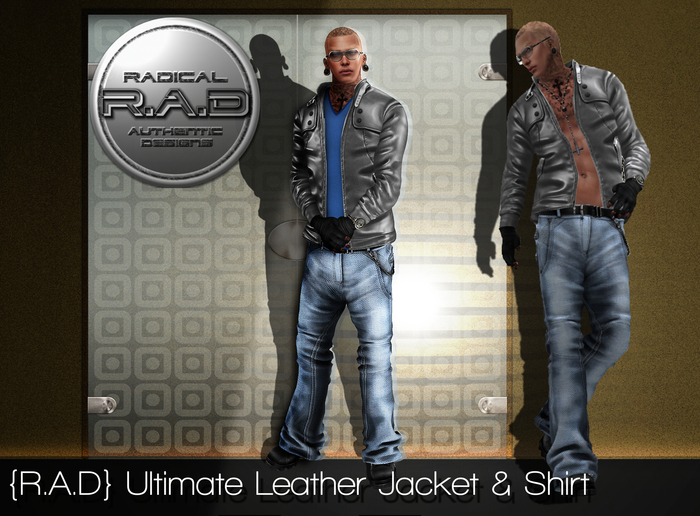 {R.A.D}Ultimate Leather Jacket & Shirt_Silver/Blue