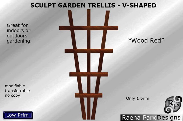 SCULPT GARDEN TRELLIS "WOOD RED" - *RPD*