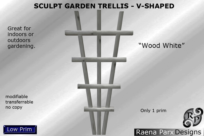 SCULPT GARDEN TRELLIS "WOOD WHITE" - *RPD*