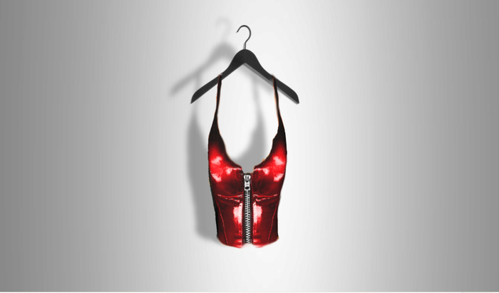 Leather corset red