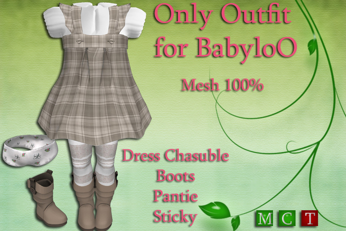 Only Outfit Dress ChaSuBle Beige & Boot *Mesh*