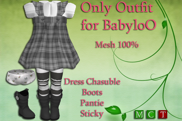 Only Outfit Dress ChaSuBle Grey & Boot *Mesh*