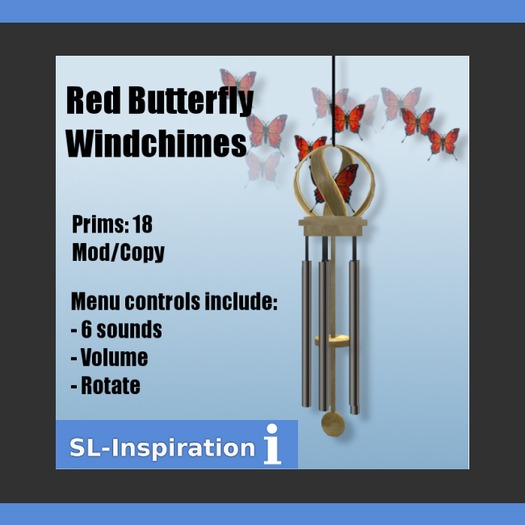 Red Butterfly Windchimes 
