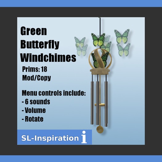 Green Butterfly Windchimes
