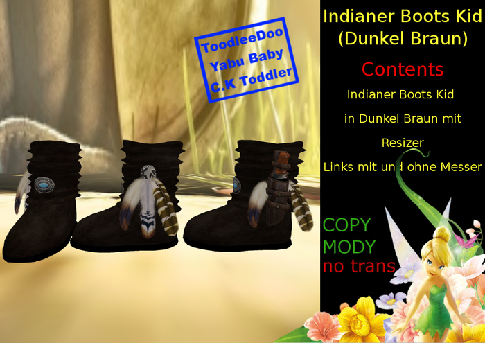 Indianer Boots Kid (Dunkel Braun)