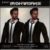 (BOX) Mens Mesh Cruiser Jacket - Brown