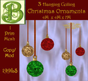 3 Hanging Mesh Ceiling Ornaments, 1 Prim