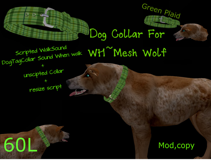 wolf,Collar,green plaid,scripted walksound