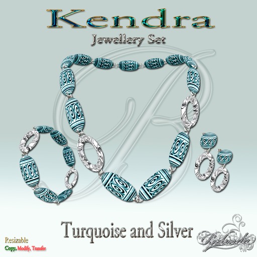 Kendra - Jewellery Set - Turquoise - Gift Box -B