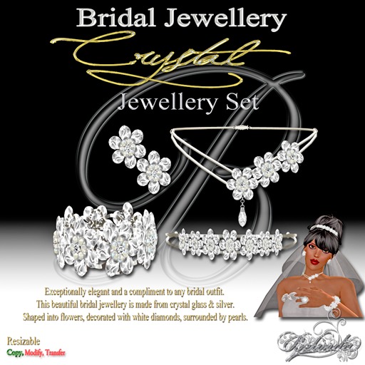 Second Life Marketplace Crystal Bridal Jewellery Complete