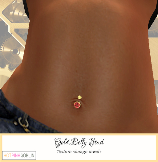 *HPG* Gold Texture Change Belly Stud