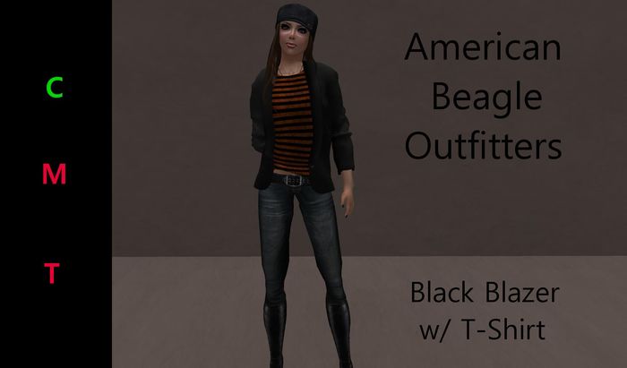 ABO - Black Blazer w/Striped Halloween Tee