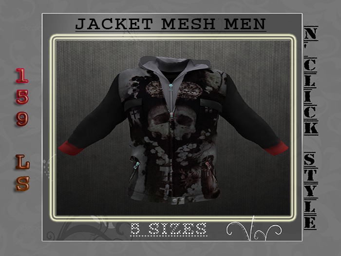 "n'Click Style" Jacket Skull Mesh Men's