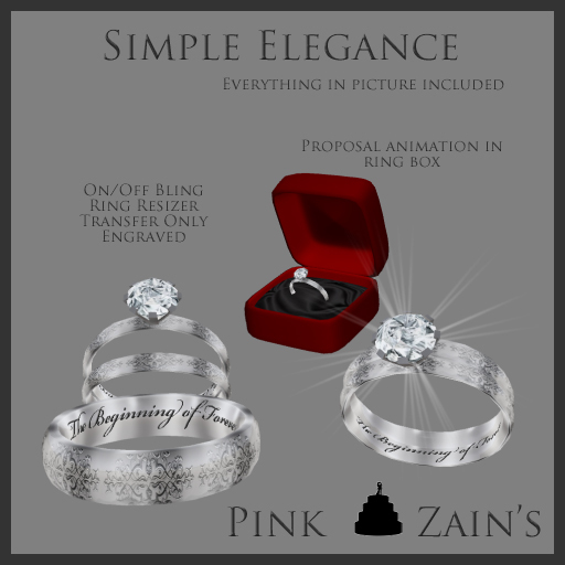 Simple Elegance Wedding Set - Platinum/Diamond [Boxed]