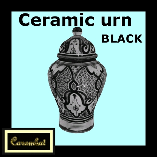 Ceramic urn - black