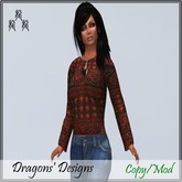 ~D~ Black n Red Gypsey Sweater