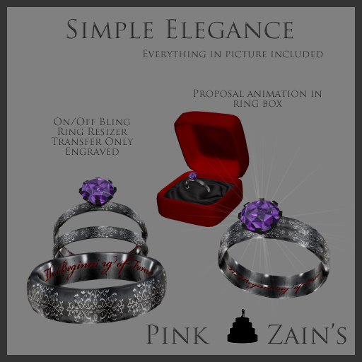 Simple Elegance Wedding Set - Goth/Amethyst [Boxed]