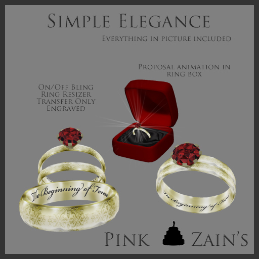 Simple Elegance Wedding Set - Gold/Ruby [Boxed]