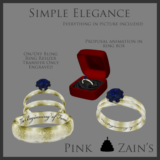 Simple Elegance Wedding Set - Gold/Sapphire [Boxed]