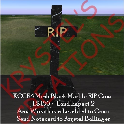 KCCR4 Mesh Black Marble Cross with Gold RIP (Rezz Me)