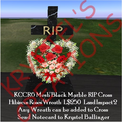 KCCR6 RIP Mesh Black Marble Cross with Hibiscus (Rezz Me)