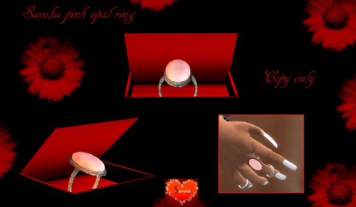 Savoha pink opal ring #