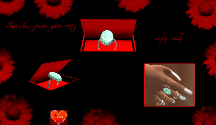 Savoha green gem ring #
