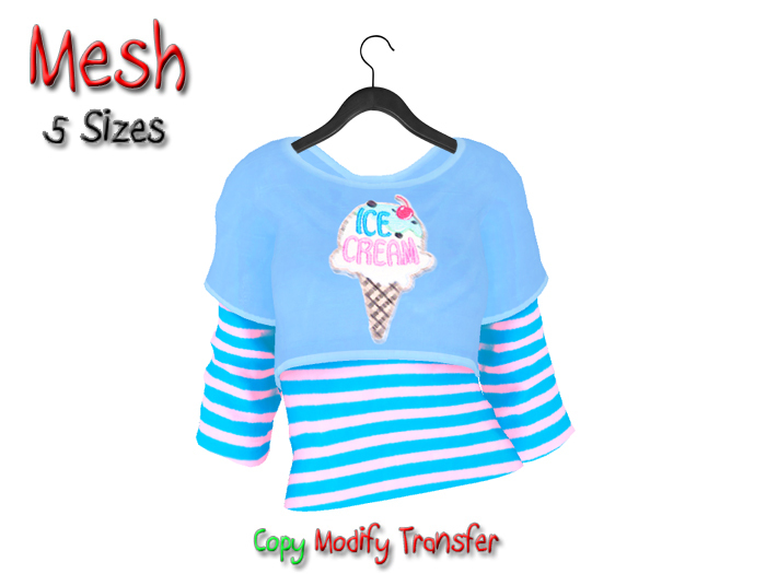 [VirtualBeauty] Dooble MESH T-Shirt 5 sizes Blue