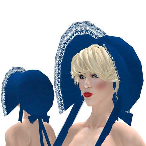 Lace-fringed Bonnet - Blue