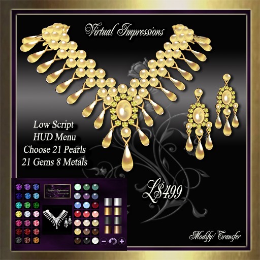Virtual Impressions, Francesca Texture Change Jewelry Set