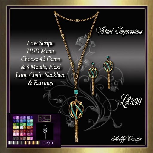Virtual Impressions Yasmine Texture Change Jewelry Set