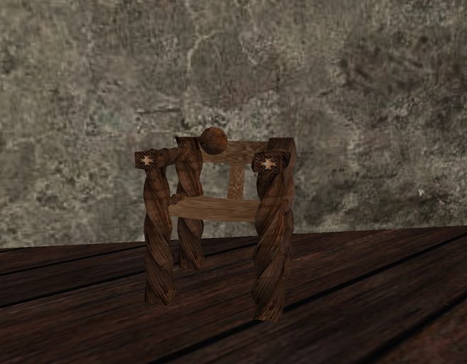 [SW] Celtic Cross Leather Sling Chair - pose 2