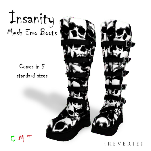 {REVERIE} Mesh Emo Boots - Insanity