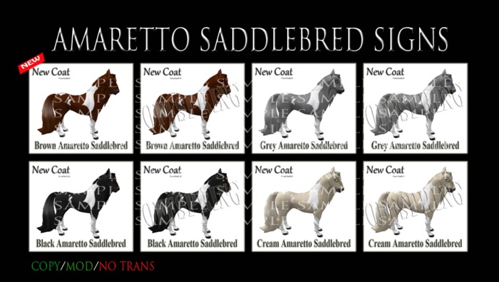 NEW AMARETTO SADDLEBRED COAT SIGNS & OFFSPRINGS