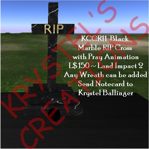 KCCR11 Mesh Black Marble Cross Pray Animation (Rezz Me)