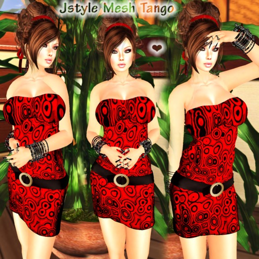  OUTFIT RED MESH DRESS+APPLIER LOLAS JSTYLE