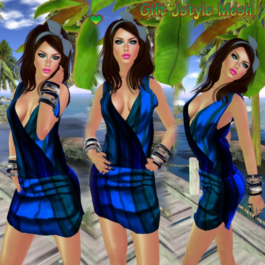  OUTFIT BLUE+MESH DRESS JSTYLE