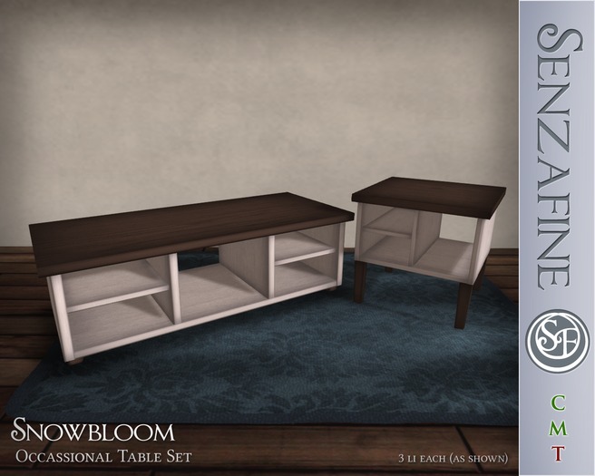 .:SF:. "Snowbloom" Occassional Table Set