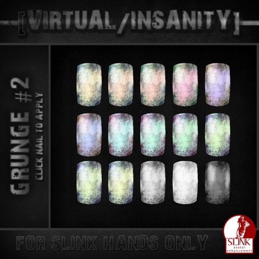 [VIRTUAL/INSANITY] Slink Hands Fingernails Applier - GRUNGE #2
