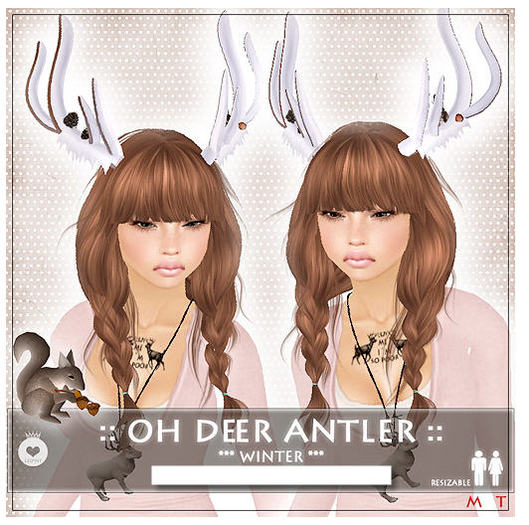::LEO-NT:: OH DEER ANTLERS [winter] -iceblue-