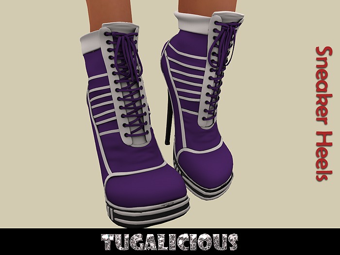 purple sneaker heels